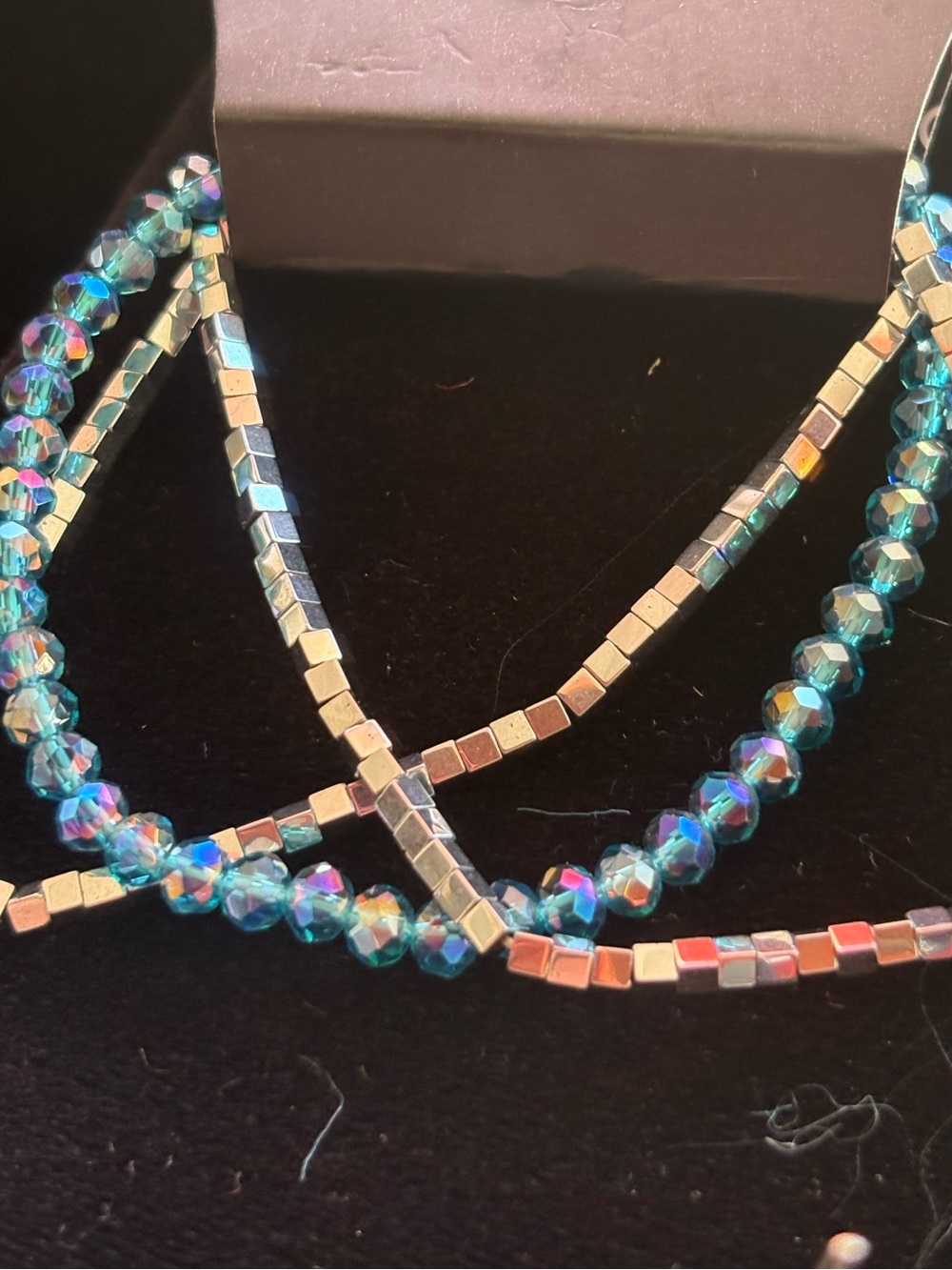 paparazzi Teal Iridescent Layered Bead Bracelet